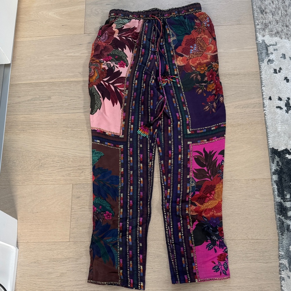 Farm Rio Floral Patchwork Wide-Leg Pants - Picture 2 of 4